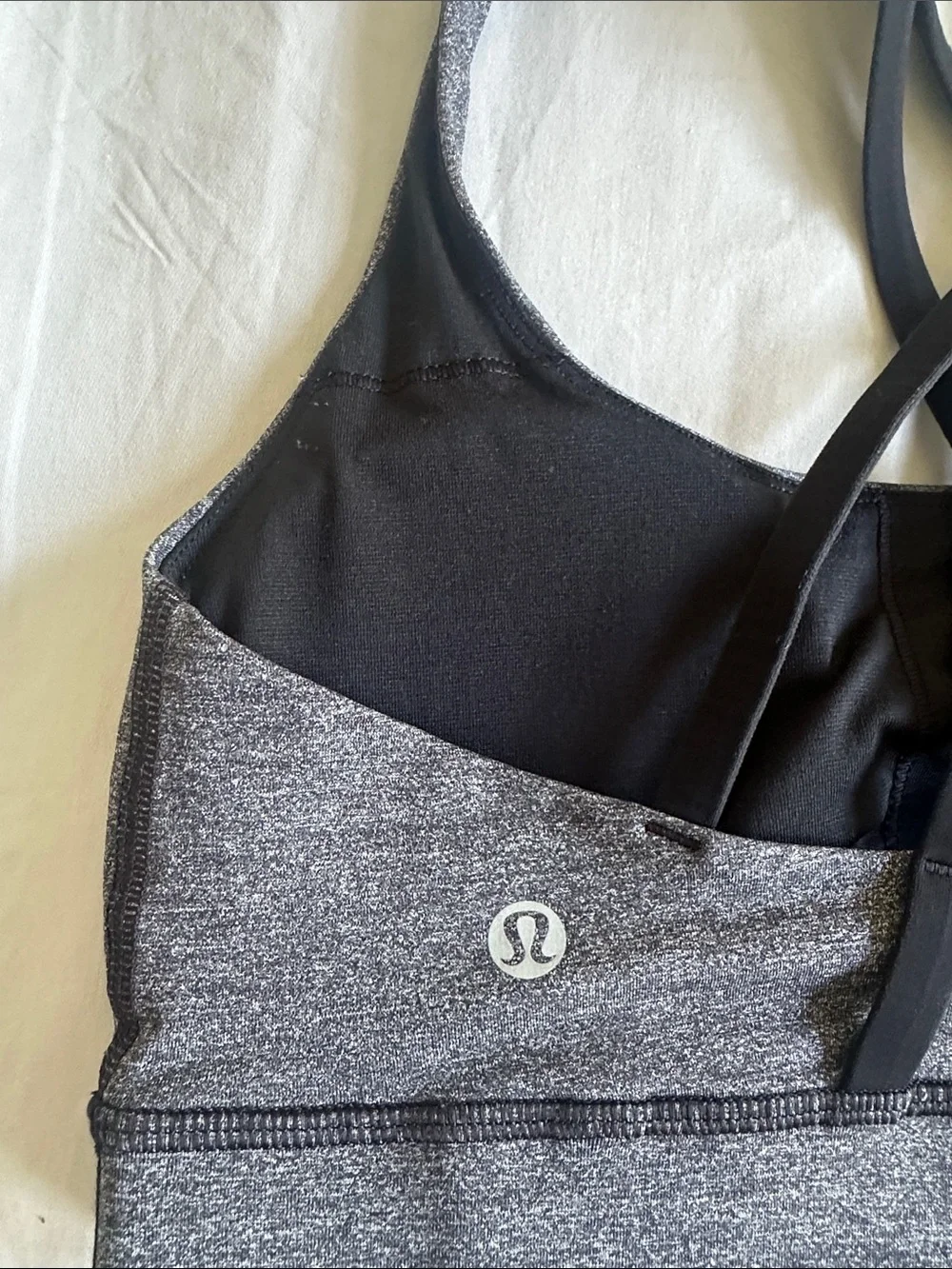 lululemon athletica Gray Strappy Sports Bra with Crisscross Back